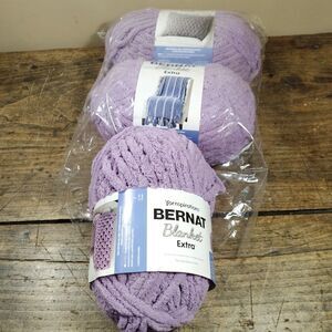 THREE Bernat Blanket Extra Yarn Gray Orchid NEW Lavender Knitting Crocheting